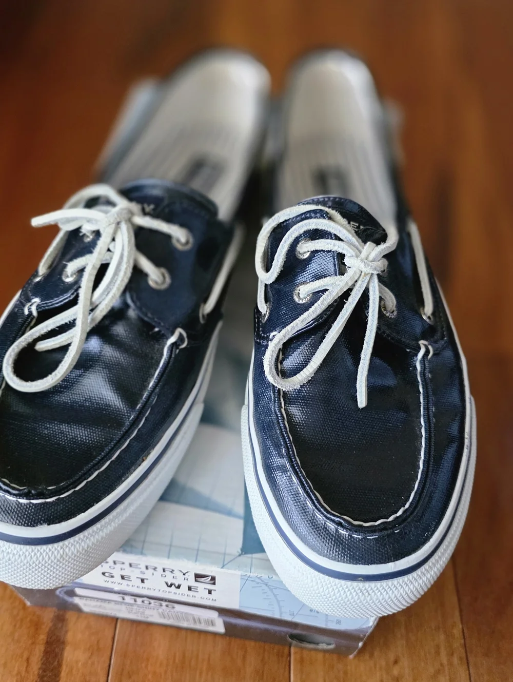 Sperry Top-Sider Bahama Blue Shiny Canvas Boat Shoes Mens 11M Sneaker Yacht Club